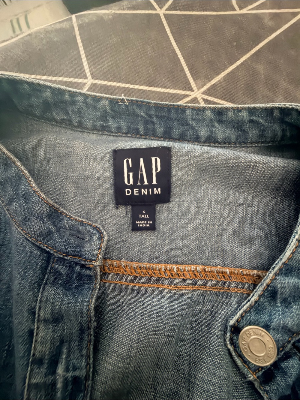 GAP Light Blue Denim Midi Shirt Dress - Picture 4 of 8
